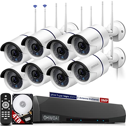 《36 Infrared LED 100ft Super Night Vision》 Dual Antennas Wireless Security Camera System Outdoor CCTV Cameras DVR Security System Wireless Home Wi-Fi Video Surveillance NVR Kits