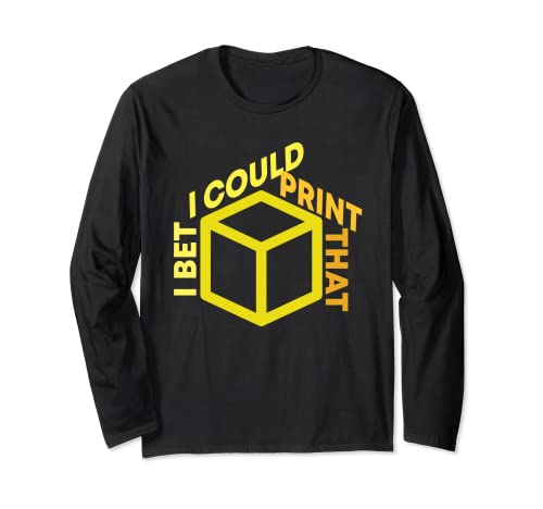 3D Printer Cube Design Long Sleeve T-Shirt