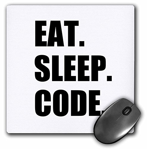 3dRose Eat Sleep Code Computer Coder Programmer Love to Program Coding Mouse Pad