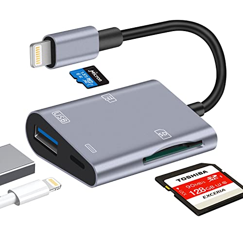 4-in-1 Lightning to SD Card Reader for iPhone iPad