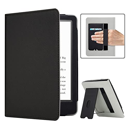 RSAquar Kindle Paperwhite Case - Premium PU Leather Cover with Auto Sleep Wake, Hand Strap, Card Slot and Foldable Stand