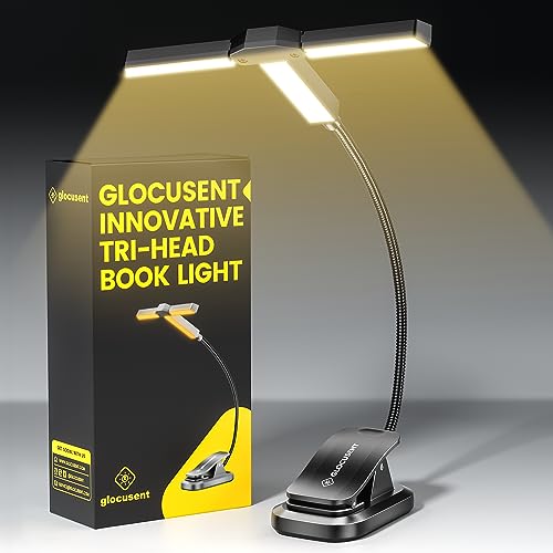 Glocusent Tri-Head Book Light