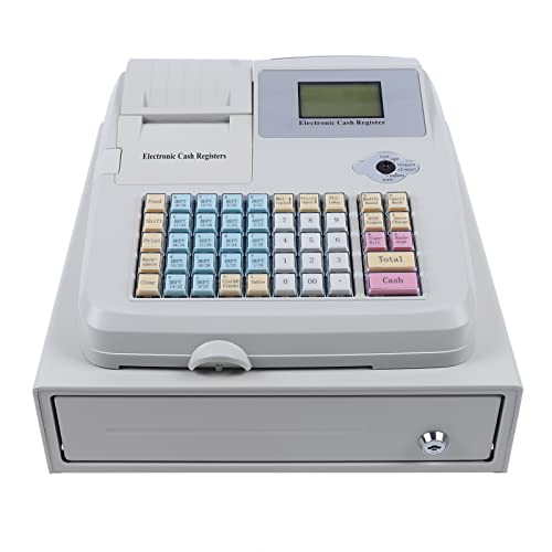 48 Keys Electronic Cash Register with Removable Cash Drawer and Thermal Printer
