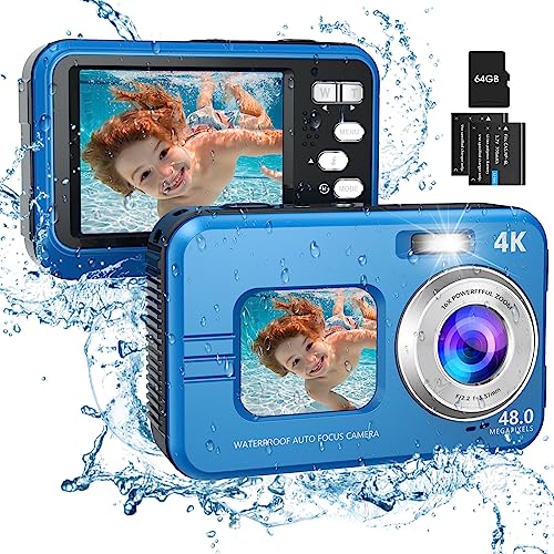4K 48MP Autofocus Waterproof Digital Camera for Snorkeling