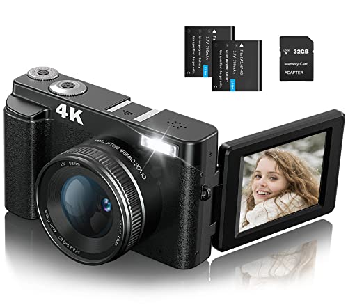 ISHARE 4K Digital Camera for Photography, 48MP FHD Video Camera with WiFi,  3 Inch Flip Screen, 16X Digital Zoom, Vlogging Camera for  (32G