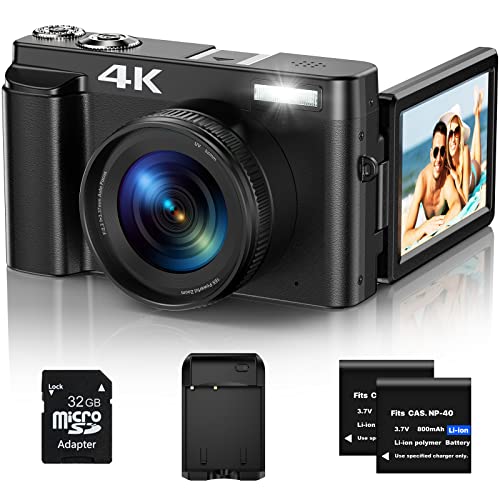 4K Digital Camera with Autofocus, Vlogging Camera for YouTube