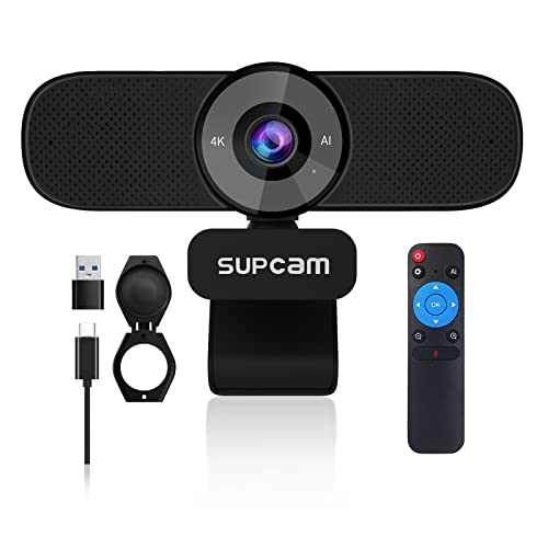 4K Ultra HD Webcam with AI-Auto Framing & EPTZ Remote Control