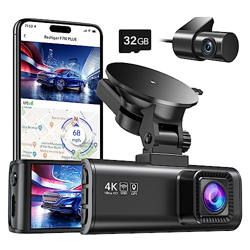 Yeecore Dual Dash Cam 5G WiFi GPS, Real 4K+HDR 1080P Front and Rear, 3 LCD  Super Night Vision, Parking Mode, Dash Camera for Cars with App, G-Sensor