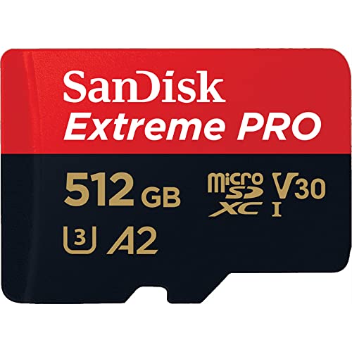 512GB Extreme Pro MicroSD Memory Card with Adapter