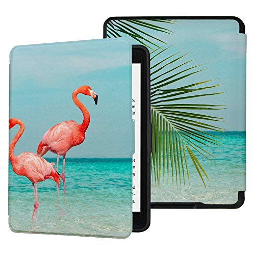 Stylish Slim Case for Kindle Paperwhite - Blue Sea Flamingos