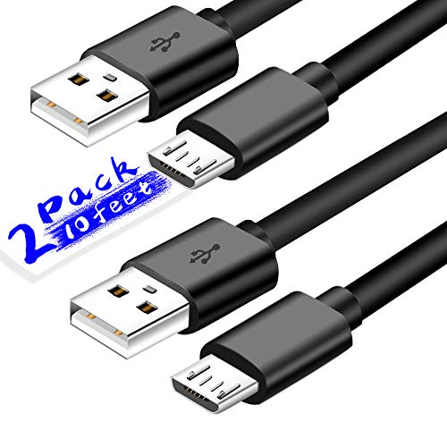 10Ft Long Micro USB Cable for Fire Tablets and Android Devices