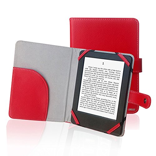 ENJOY-UNIQUE Book Style Leather Case for 6" ebook Reader (Red)