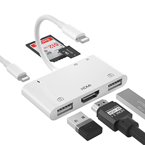 6-in-1 iPhone HDMI Adapter & SD Card Reader