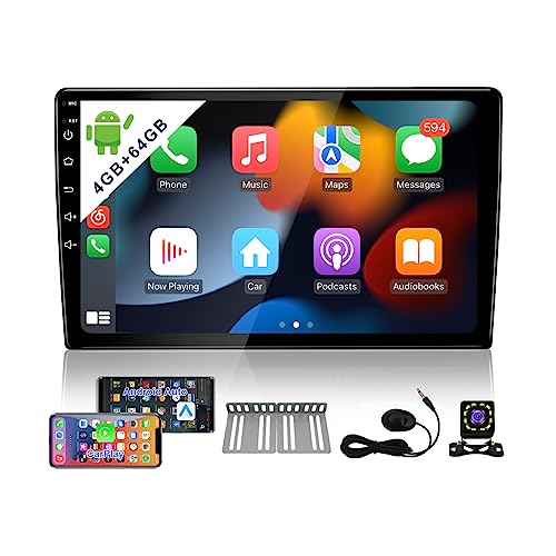 8-Core 4GB+64GB Android Car Stereo Radio with Carplay & Android Auto