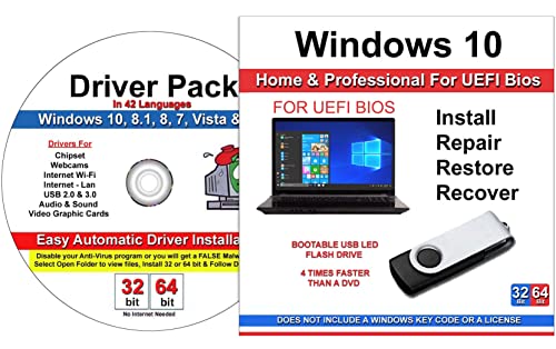 9th & Vine USB Flash Drive for Windows 10 Recovery & Restoration