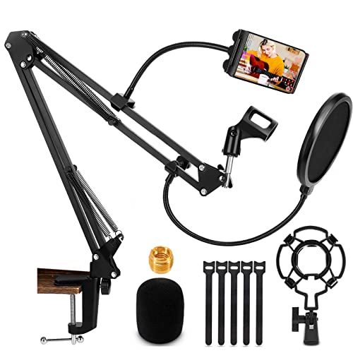 Adjustable Mic Stand with Suspension Scissor Arm for Professional Streaming and Recording