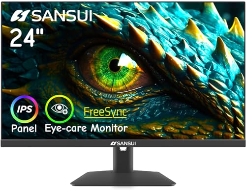 Affordable 24-inch IPS Eye Care Computer Monitor with HDMI and VGA Ports