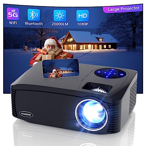 AILESSOM 20000LM 1080P WiFi Bluetooth Projector