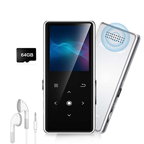 AiMoonsa 64GB MP3 Player with Bluetooth 5.2: Large Storage, HIFI Sound, Compact Design