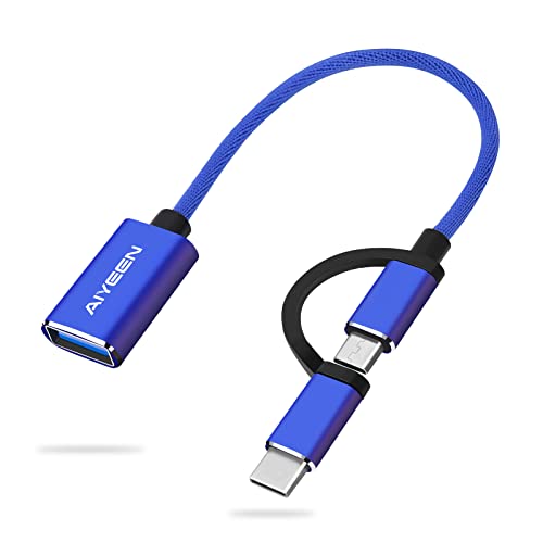 AuviPal Adaptador Micro USB a USB 2 en 1 (Cable OTG + Cable de