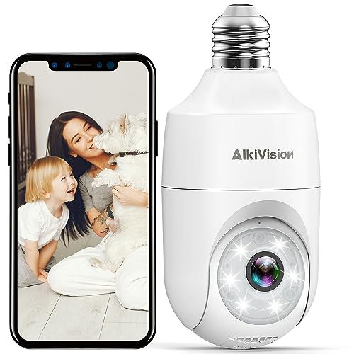 Alkivision 2K Light Bulb Security Camera