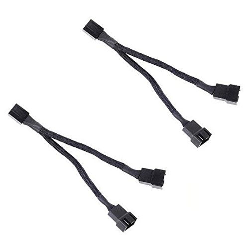 All Black Sleeved PWM Fan Splitter Cable