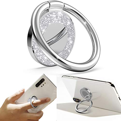 Allengel Cell Phone Ring Holder Finger Kickstand - Silver