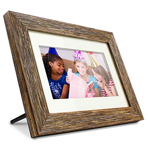 Aluratek 7" Distressed Wood Digital Photo Frame, Auto Slideshow Feature, USB/SD/SDHC Supported, Built-in Clock & Calendar, Easy Setup, Non-WiFi