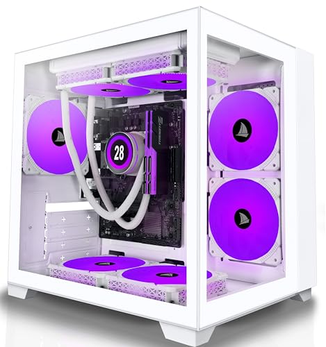 AMANSON Mini Tower Gaming PC Case with Tempered Glass Panels