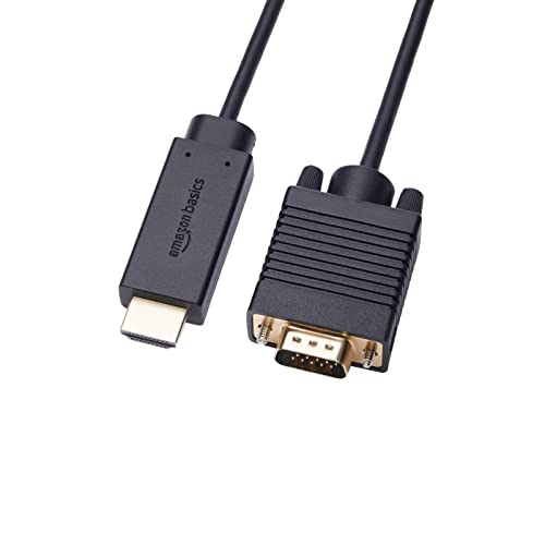 Amazon Basics HDMI to VGA Cable, 6 Feet, Black