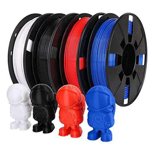 AMOLEN 4 Most Basic Colors PLA 3D Printer Filament Bundle