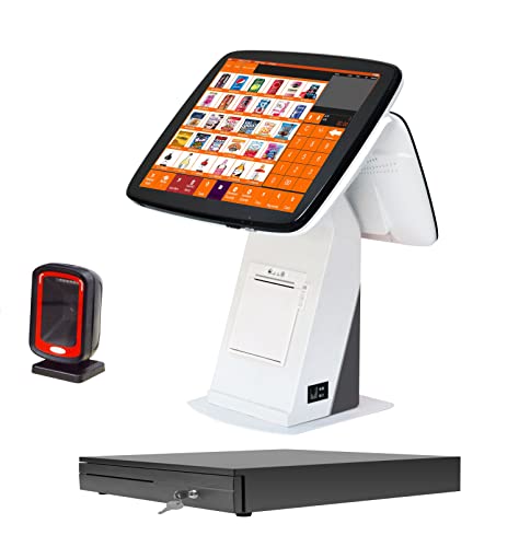 ANYSCALE Cash Register Win10 15'' Full Flat Touch Screen POS System