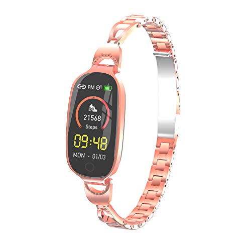 AOCKS F18 Smart Watch Bracelet Fitness Tracker IP68 Waterproof Smart Bracelet Reminder Sleep Monitoring Exercise Step for Women (Silver)