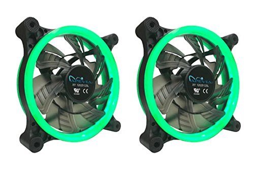 APEVIA 120mm Green LED Fan with Anti-Vibration Rubber Pads