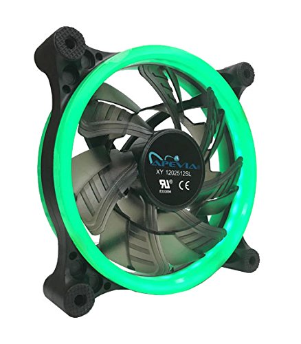 APEVIA 120mm Silent Dual Rings Green LED Fan