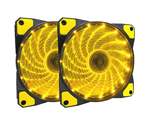 APEVIA AF212L-SYL 120mm Yellow LED Ultra Silent Case Fan