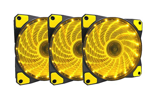 Apevia AF312L-SYL 120mm Yellow LED Case Fan (3-pack)