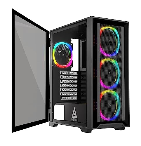 Apevia Inspire-BK Inspire Mid Tower ATX Gaming PC Case
