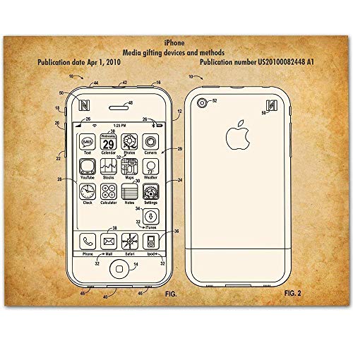 Apple iPhone Patent Print - Home and Office Decor