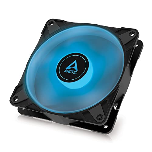 ARCTIC P12 PWM PST RGB - 120 mm PWM case Fan Optimized for Static Pressure, case Fan, semi-Passive: 200-2000 RPM, 12V 4 pin RGB LED, Single Fan - Black