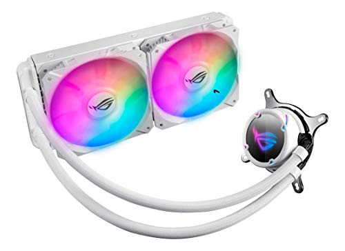 ASUS ROG Strix LC 240 RGB White Edition All-in-one Liquid CPU Cooler with Aura Sync RGB, and Dual ROG 120mm addressable RGB Radiator Fans