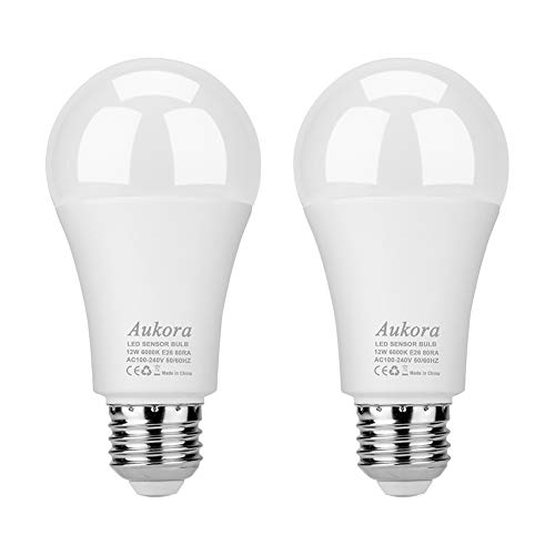 Aukora Dusk to Dawn Light Bulb, 12W (100-Watt Equivalent) Smart Sensor Light Bulbs Super Bright