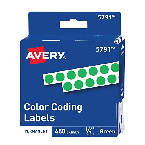 Avery Color Coding Labels, Green, Pack of 450