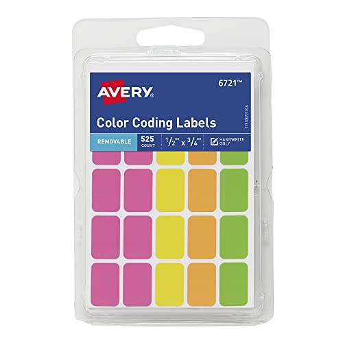 Avery Color Coding Labels, Pack of 525