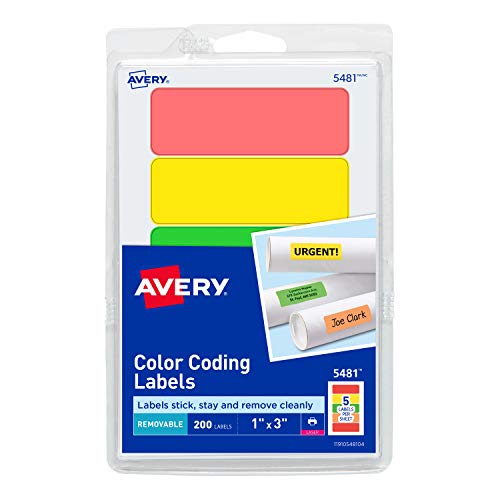 Avery Removable Print or Write Color Coding Labels