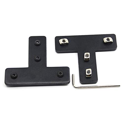 Befenybay Black T-Shape Corner Bracket Plate with Screws and T-Nuts