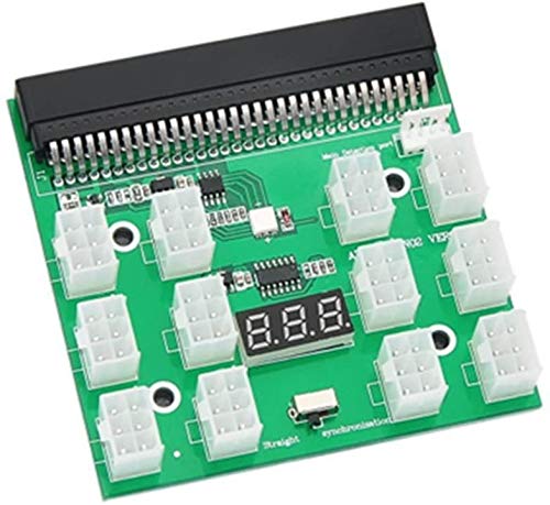 BitcoinMerch.com - 12V Power Supply Breakout Board Adapter, 12 x 6pin Port for Ethereum ETH BTC Mining Rigs Server PSU