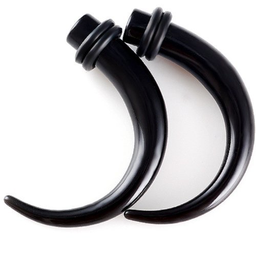 Black Acrylic Ear Stretching Talon Claw Tapers Plugs