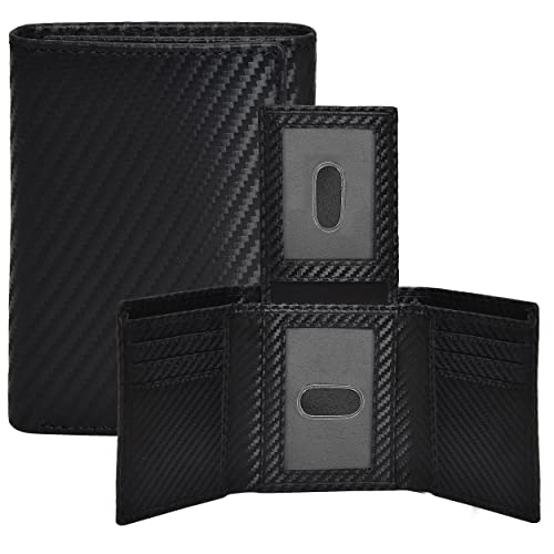 Black Leather Wallet with RFID Blocking