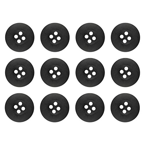 Black Military Buttons Set - 12 Buttons